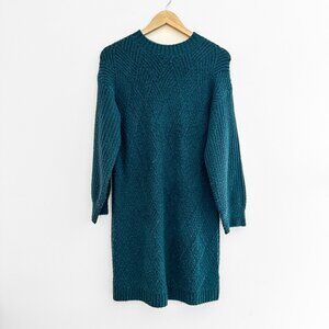 ASOS Teal Sweater Dress - Relaxed Cozy Winter Knit Dress Size 4 (Small)